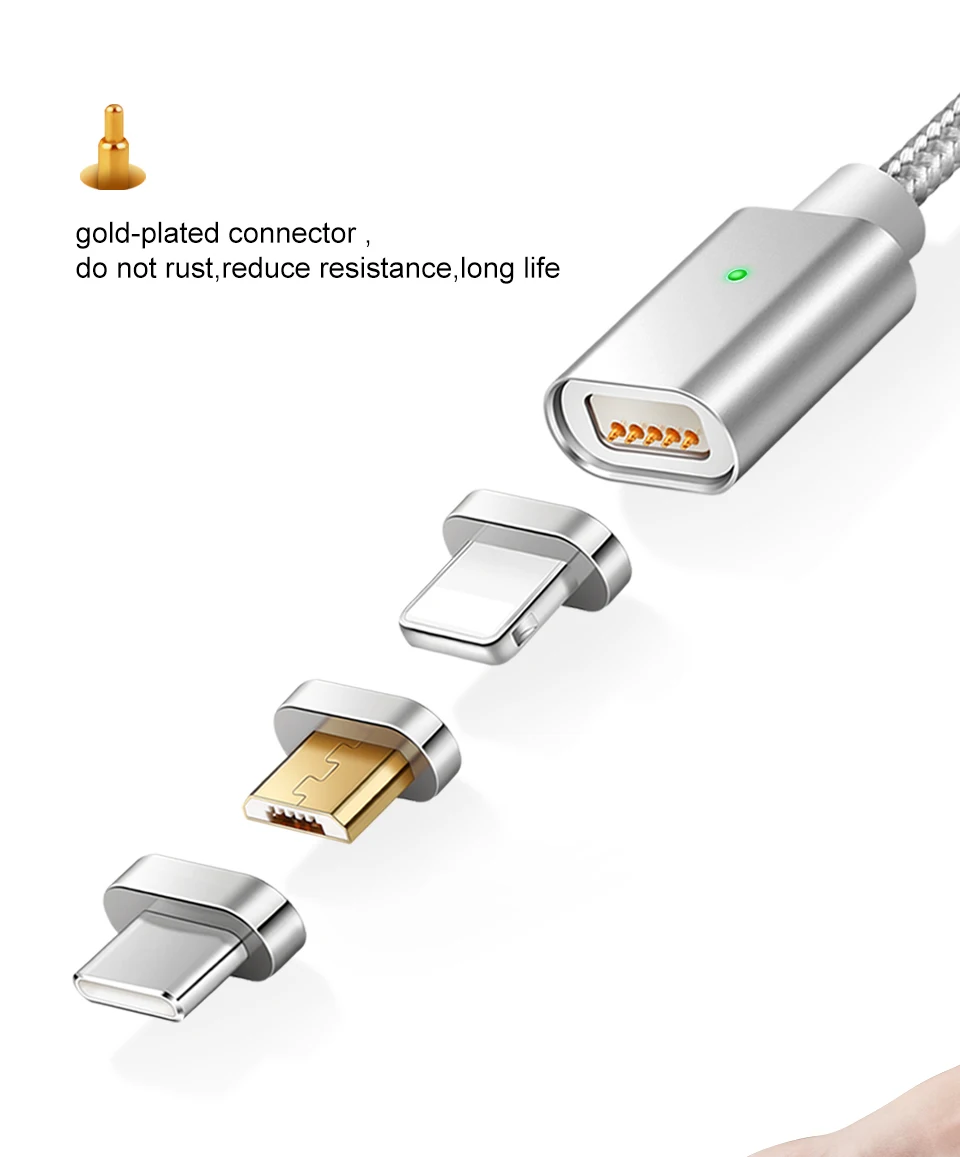 Elough E04 Магнитный кабель для iPhone samsung Xiaomi Micro usb type C кабель для быстрой зарядки мобильного телефона магнит Зарядное устройство USB кабель