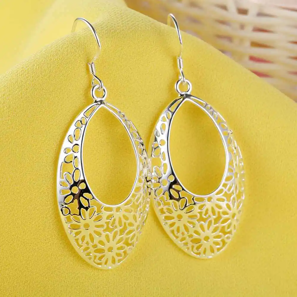 hollow simple high quality free shipping Silver Earrings for women fashion jewelry earrings /YBPNPDXB BPXFLYIB | Украшения и
