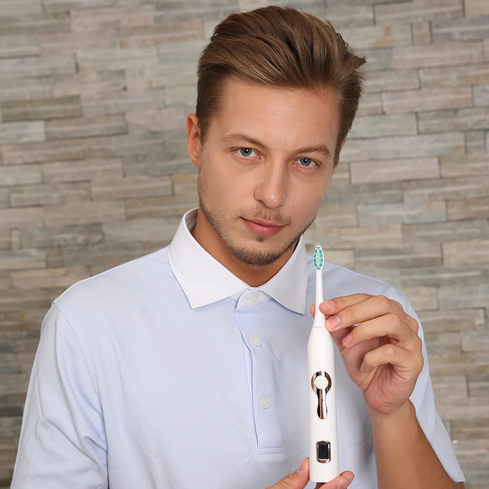 Здесь Мега звуковая электрическая зубная щетка Водонепроницаемая