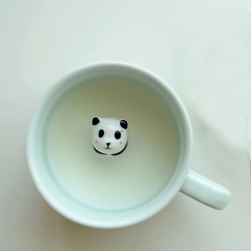 Креативная маленькая керамическая молочная кружка с животными милая мультяшная