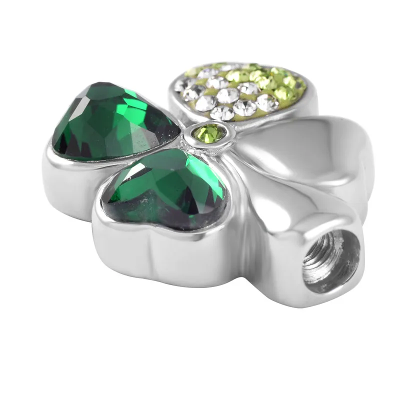 IJD8533 Clover Leaf Cremation Pendant Stainless Steel Keepsake Hold Ashes or Memoria Your Loved One Forever | Украшения и