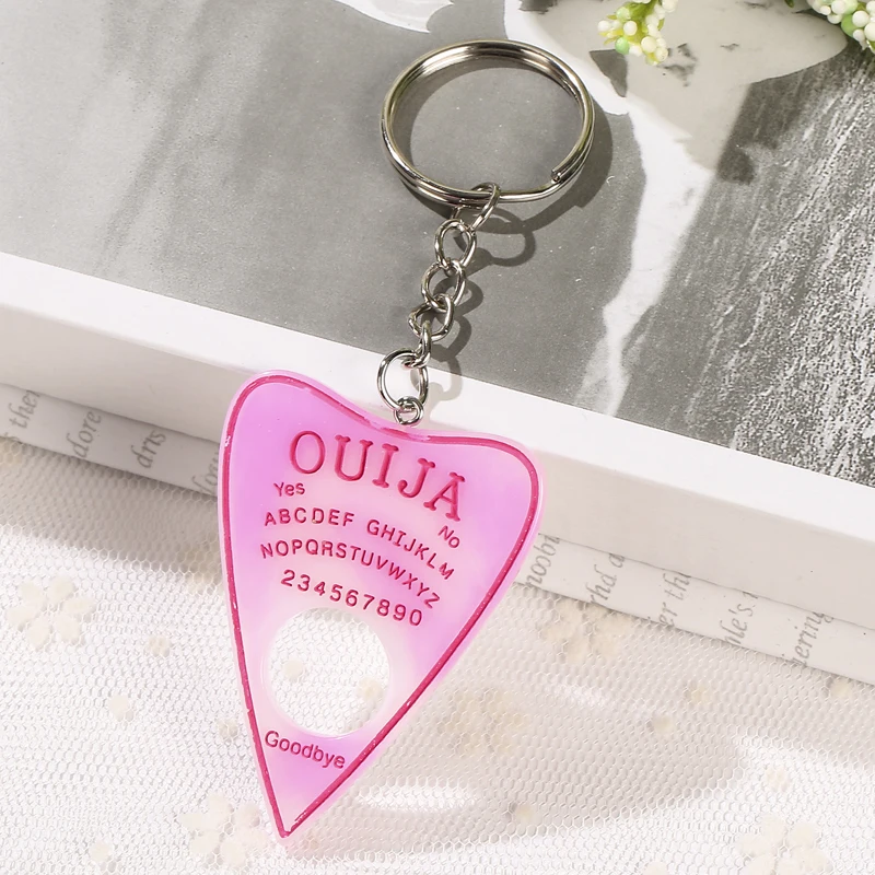 1 шт. цепочка для ключей для сумки Ouija Planchette амулеты градиентная смола доска брелок для женщин