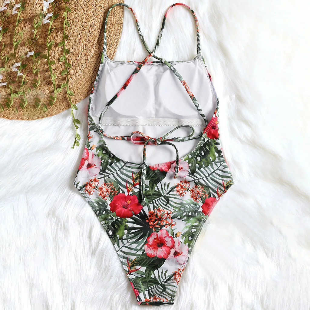 SAGACE комплект бикини завод печати купальник с открытой спиной лаконичные