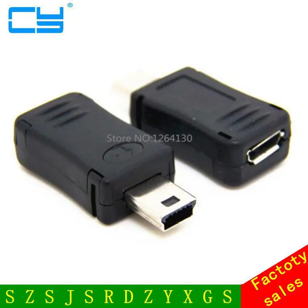 Высокое качество 10 шт мини-usb Мужской к Micro USB женский B M/F переходник конвертер