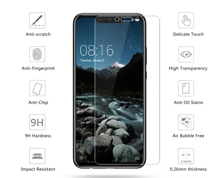 2 шт./партия стекло для huawei Nova 3 9H высокой четкости Взрывозащищенная защитная пленка для экрана для huawei Nova 3 6,3'