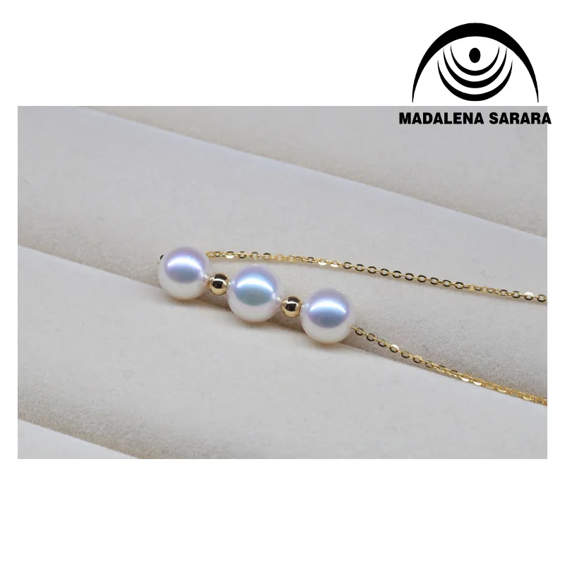 MADALENA SARARA AAA 10-10 5 мм пресноводный жемчуг из бисера ожерелье стерлингового серебра
