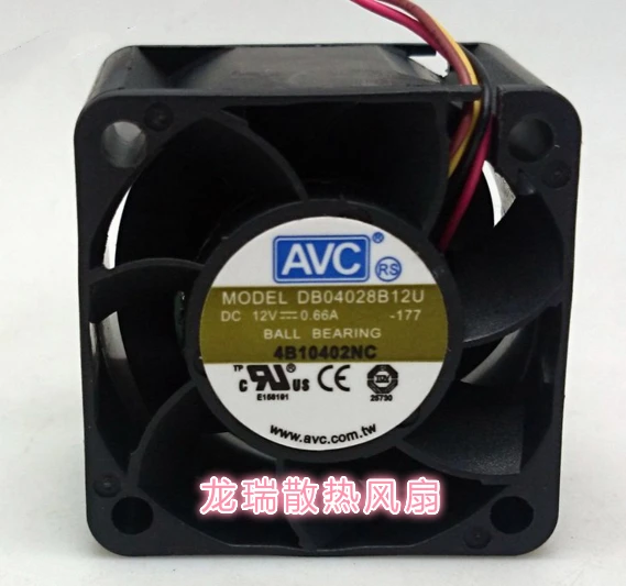 Бесплатная доставка оптовая продажа AVC DB04028B12U 40*40*28 DC 12v 0.66A двойной