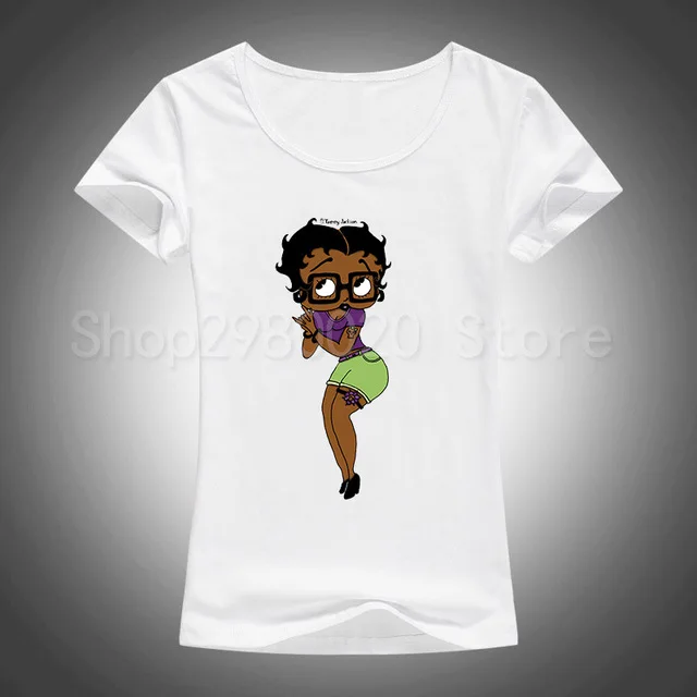 4 Новая женская футболка Betty Boop, футболка с рисунком Белоснежки/милых животных, Повседневная футболка для женщин/девочек, топы, одежда - Color: 4