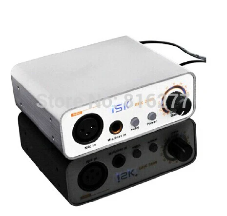 Оригинал ISK mic2000 микрофонный предусилитель с 48 В Phantom Мощность питания для записи
