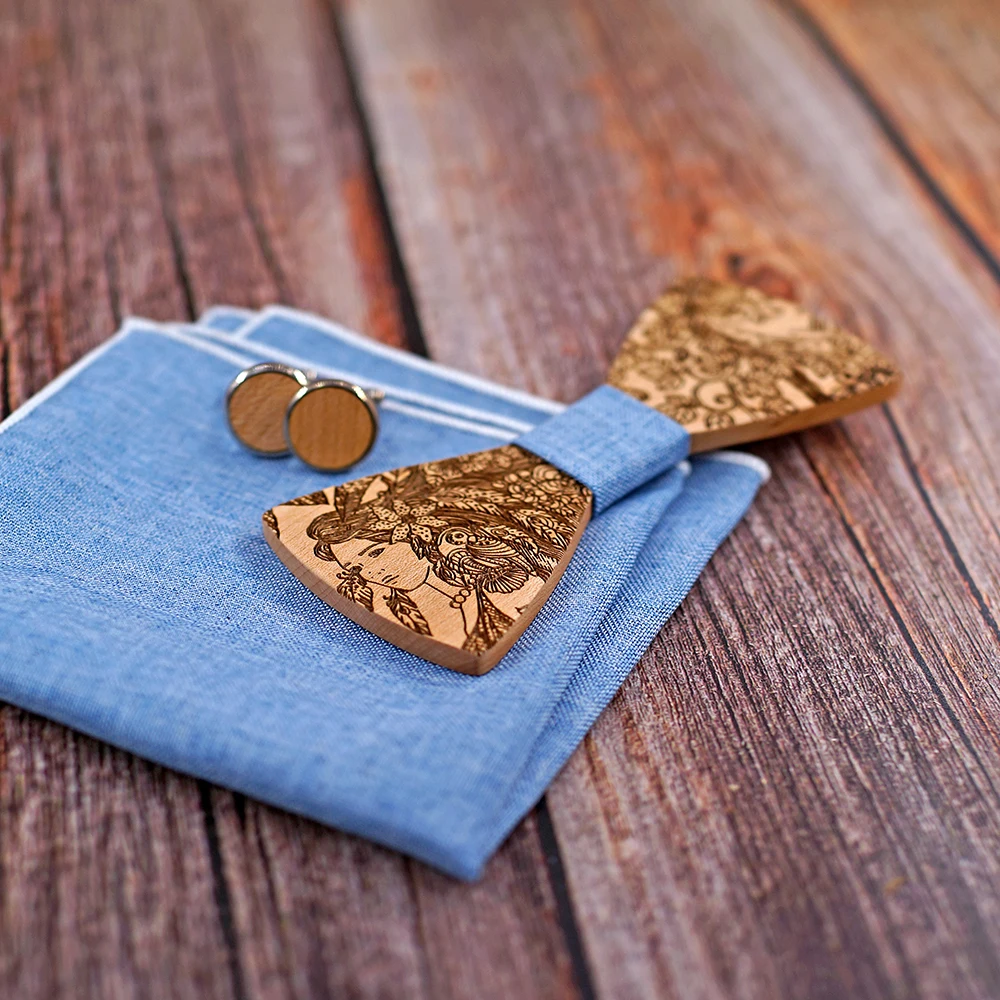 Оригинальный новый дизайн галстук бабочка из натурального дерева изысканный