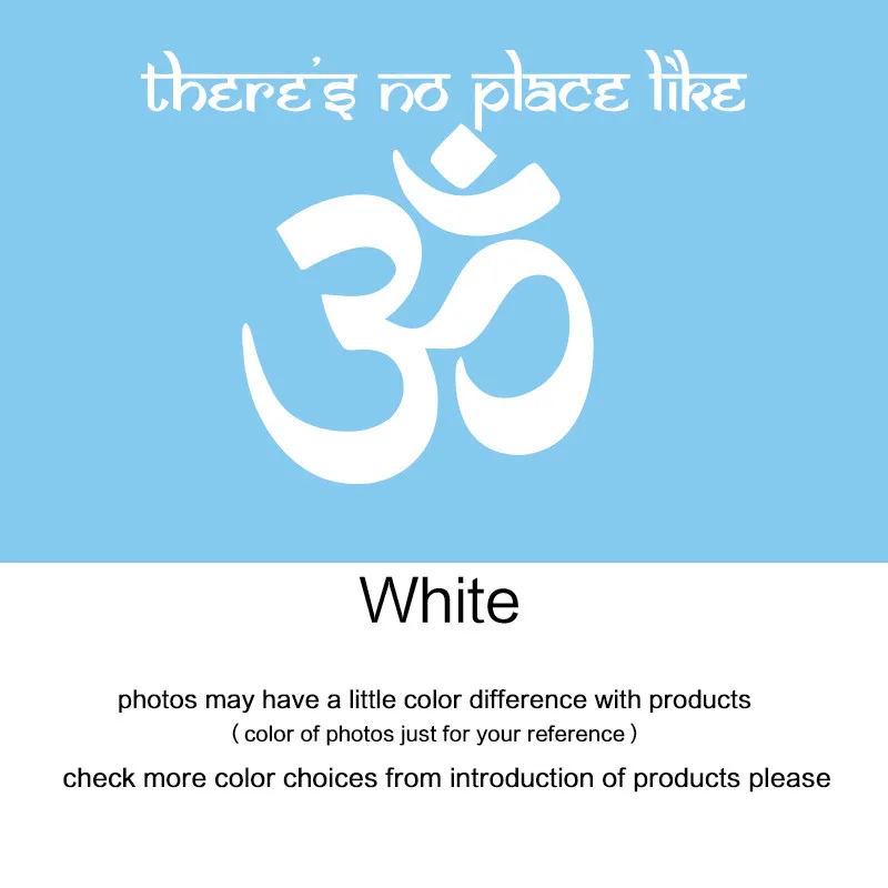 Om Shanti символ ом Hinduism виниловые наклейки на стену Yogs Namaste наклейки для украшения дома индийские наклейки мира Aum Namah Shivaya - Цвет: Белый