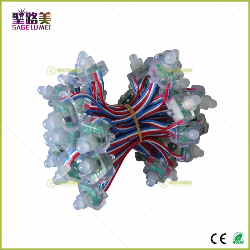 50 шт. 12 мм WS2811 DC 5V 2811 матовый цифровой RGB светодиодный пиксель строка IP68 ic
