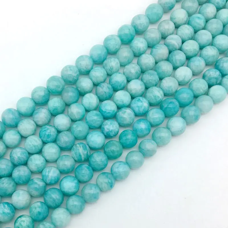 

BEADZTALK Natural Russian Amazonite Stone Beads Round Spacer No Dyed 6 mm 8 mm 10 mm 12 mm DIY Bracelets Necklaces Earrings