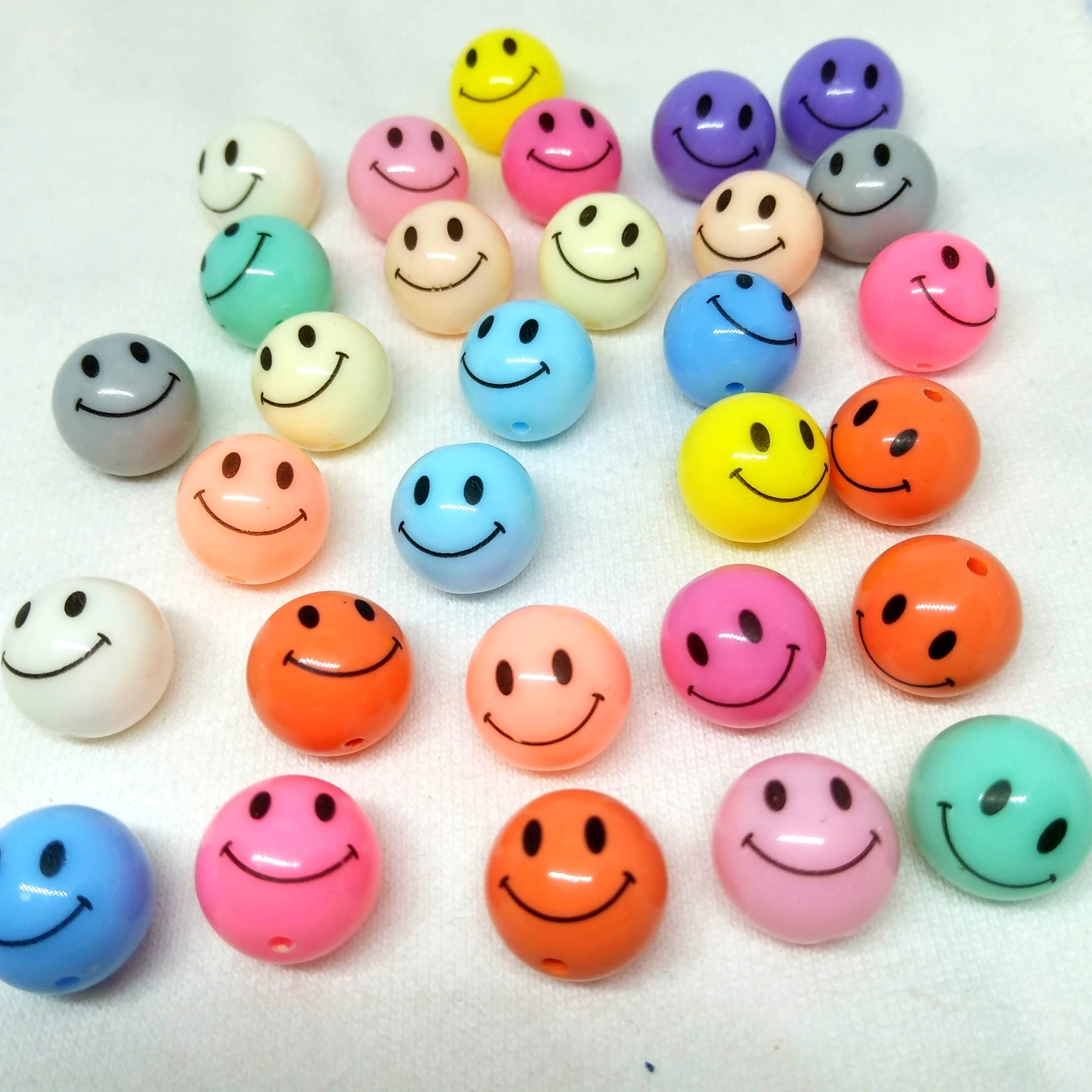 10 шт. 14 мм smiley face узор круглые осветляющие бусины из смолы, браслет серьги аксессуары для изготовления украшений, популярный