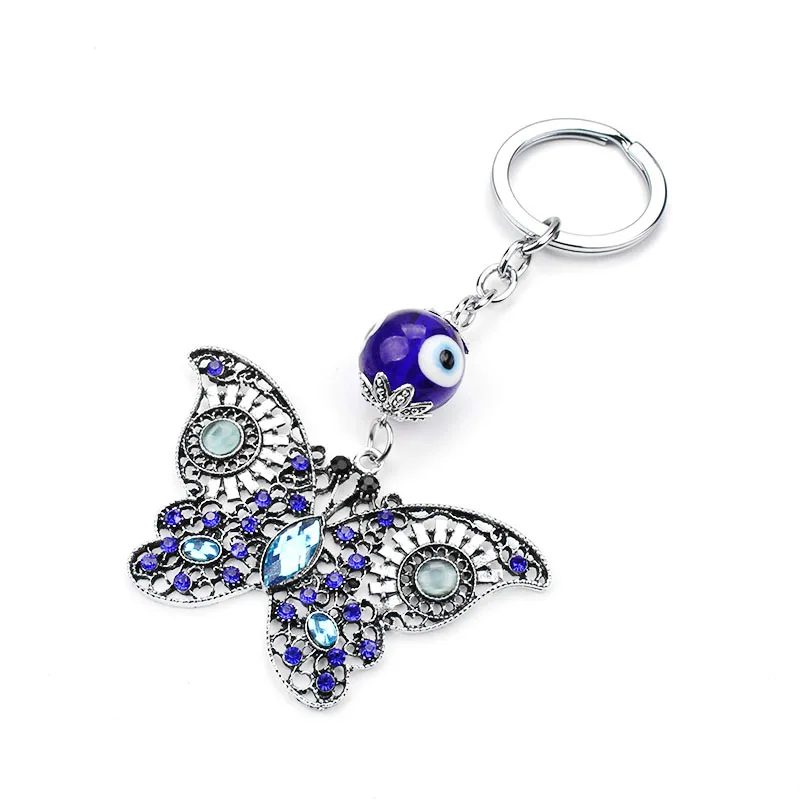 Lucky Eye Evil Butterfly Keychains Animal Crystal Keychain Women Men Car Keyring | Украшения и аксессуары