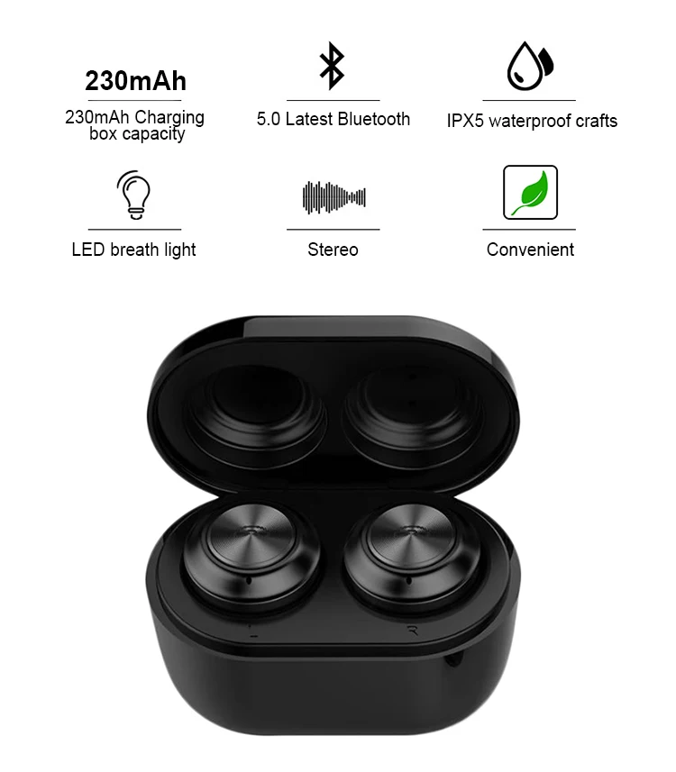 TWS наушники Bluetooth 5,0, беспроводные наушники Blutooth, наушники с громкой связью, спортивные наушники, игровая гарнитура для телефона