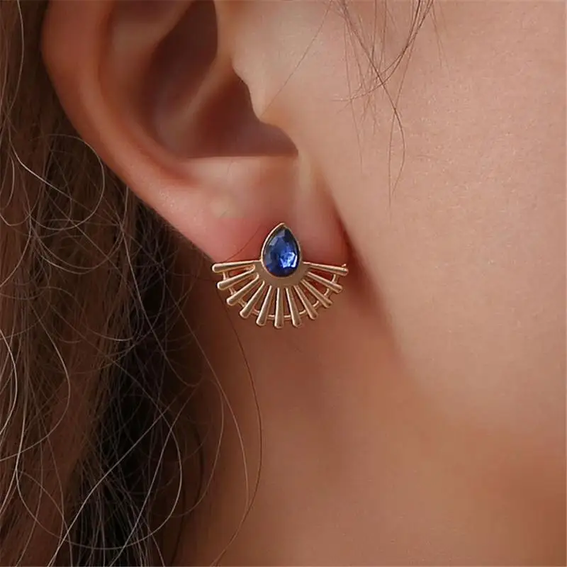 2 цвета модные женские богемные серьги гвоздики из сплава со стразами ювелирные