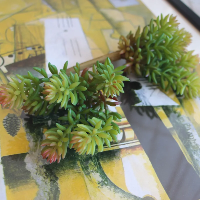 Большой Размеры 6 вилки искусственного Фотофон с Искусственные цветы суккулент