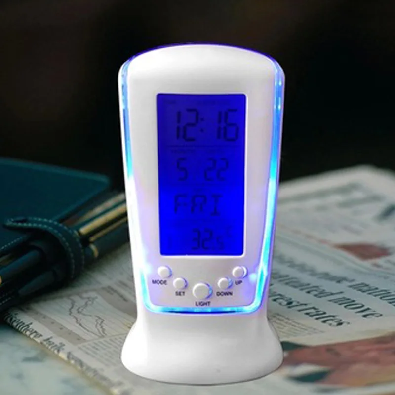 

LED electronic watch luminous lazy alarm clock Silent perpetual calendar Thermometer alarm clock
