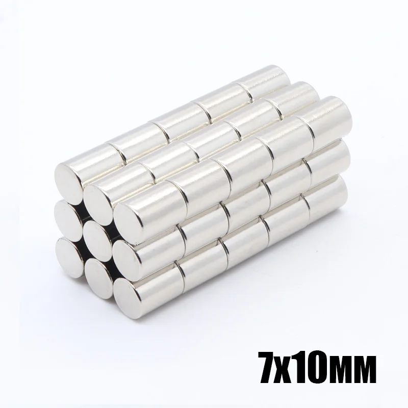 

100Pcs 7x10 mm Neodymium Magnet Permanent N35 7mm x 10mm NdFeB Super Strong Powerful Magnetic Magnets Small Round Disc