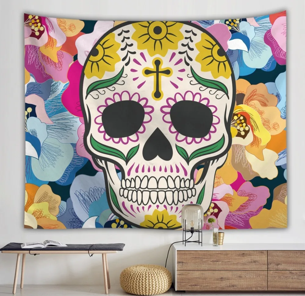 

bohemian home tapestry bohemian blanket drop shipping punk skull bohemian decoration for home