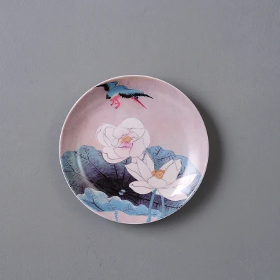 Lotus ceramics декоративные тарелки настенные украшения китайская Декоративная посуда ремесла домашний ТВ фон настенные Подвески - Цвет: 20cm