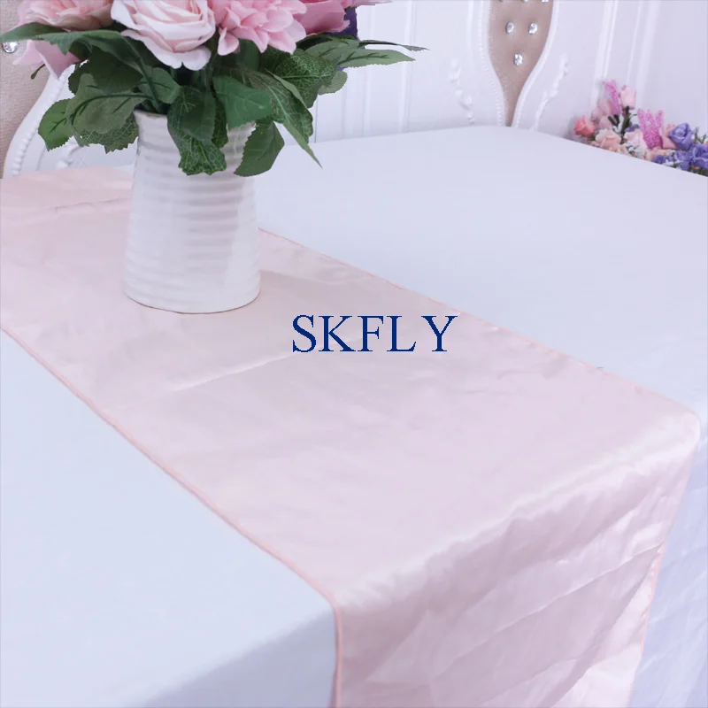 blush pink RU033A свадебные атласные черные белые красные бордовые королевские синие Серебристые серые зеленые фиолетовые желтые Румяна розовые столовые дорожки - Цвет: blush pink