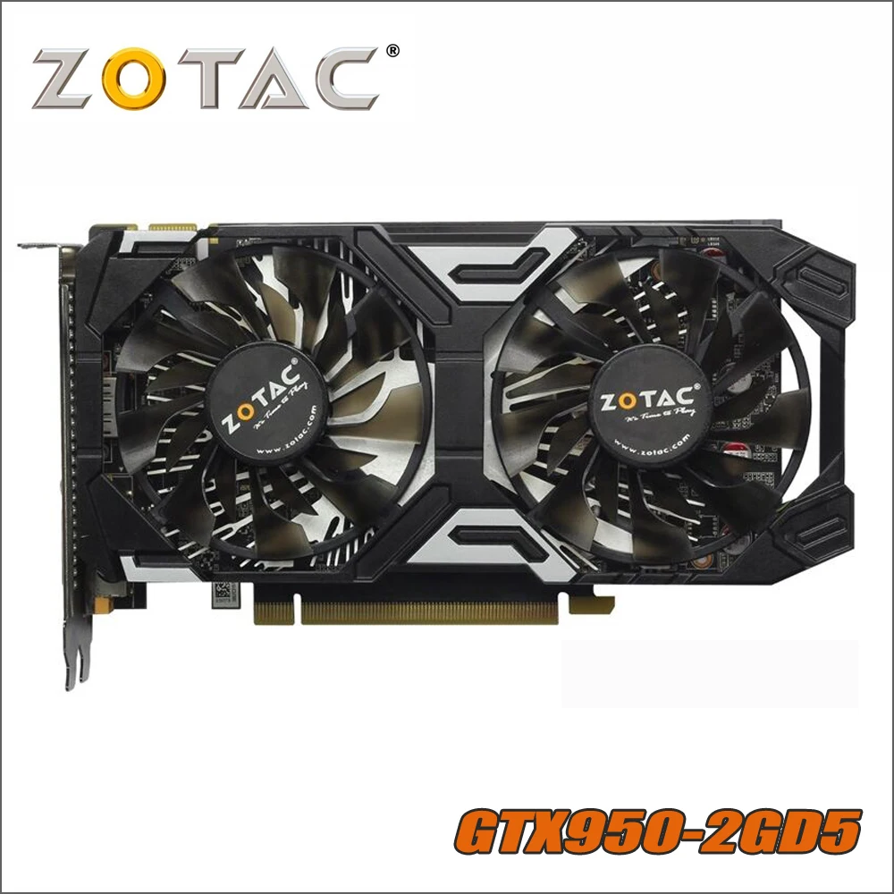 Б/у оригинальная видеокарта ZOTAC GeForce GTX 950 2GD5 Thunder GDDR5, видеокарты для nVIDIA GTX950 GTX 950, 2 Гб 1050ti 1050 ti