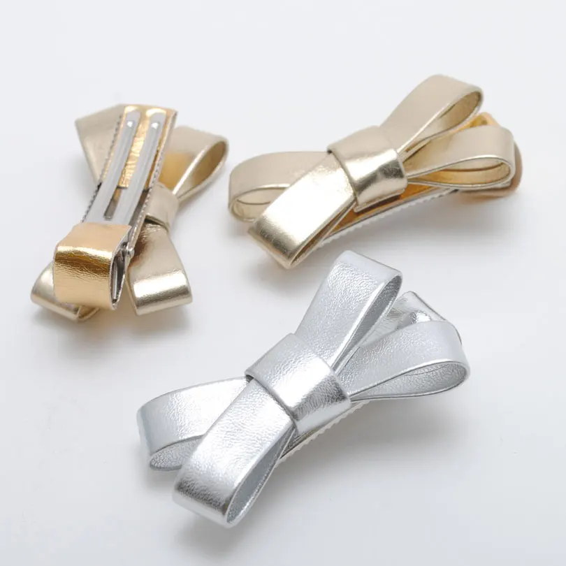 1 шт. заколки для волос из искусственной кожи с бантом |