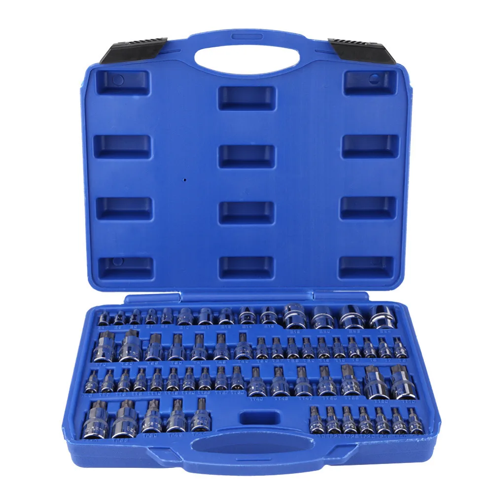 60 шт./компл. Torx Star Socket Bits набор инструментов 1/4 &quot3/8&quot 1/2 &quotнабор ручных
