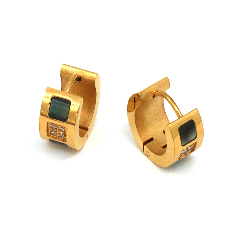 Fashion Stainless Steel hoop Earrings For Women Men Geometric Circle Cute Rhinestone Ladies Gold color Pendientes Jewelry | Украшения и