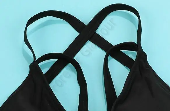 Rateeya женщин сексуальное боди черный цельный со строками новый 2015 один кусок