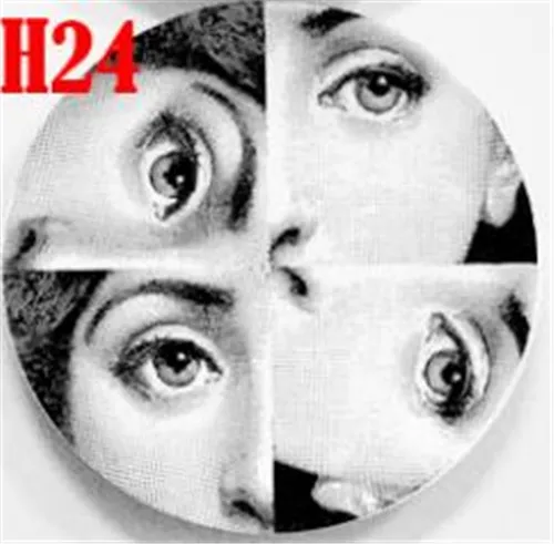 24 Новые керамические тарелки Fornasetti для украшения дома, фарфоровые настенные художественные тарелки, 8 дюймов - Цвет: 24