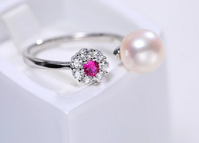 DYY+++501 Mei 8-8.5mm round white light coagulation freshwater pearl ring | Украшения и аксессуары