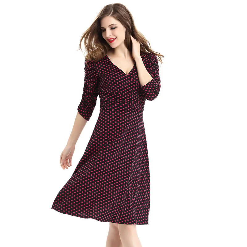 Женское Деловое платье HSPL вечернее с запахом глубоким v-образным вырезом для