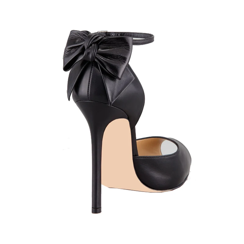 Женские босоножки на высоком каблуке сандалии с открытым носком и бантом