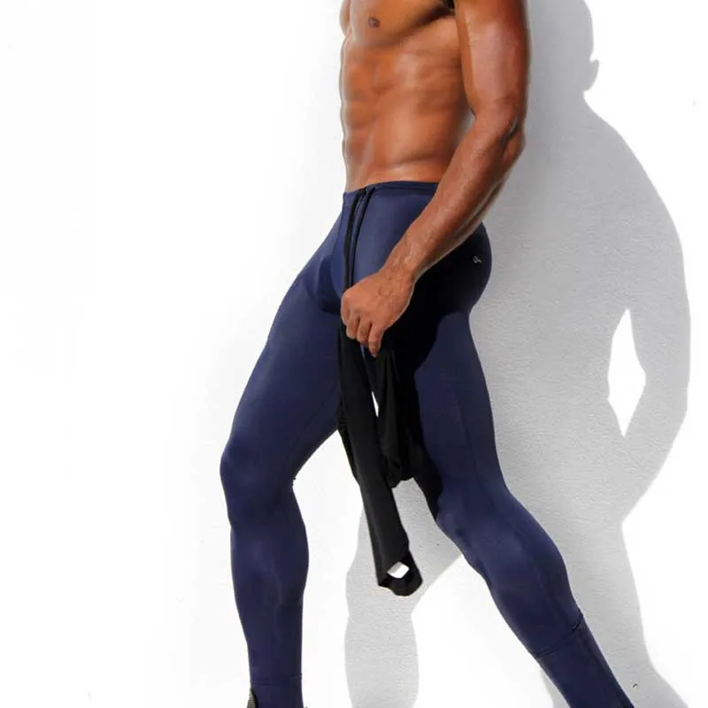 Мужские штаны для бега эластичные с низкой посадкой йоги компрессионные