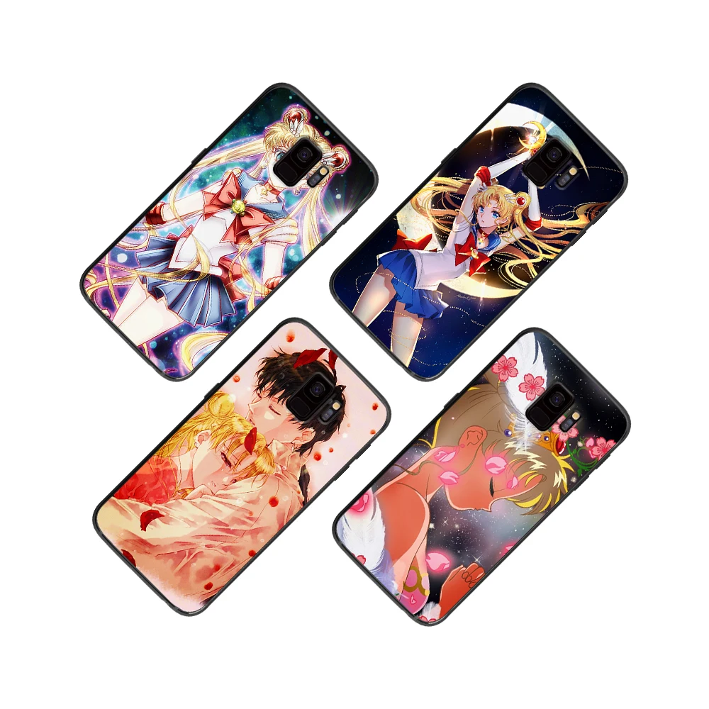 Japanese anime girl warrior magic moon For Samsung Galaxy A5 A6 A7 A8 A9 2018 2019 Plus M10 M20 M30 Soft phone case | Мобильные