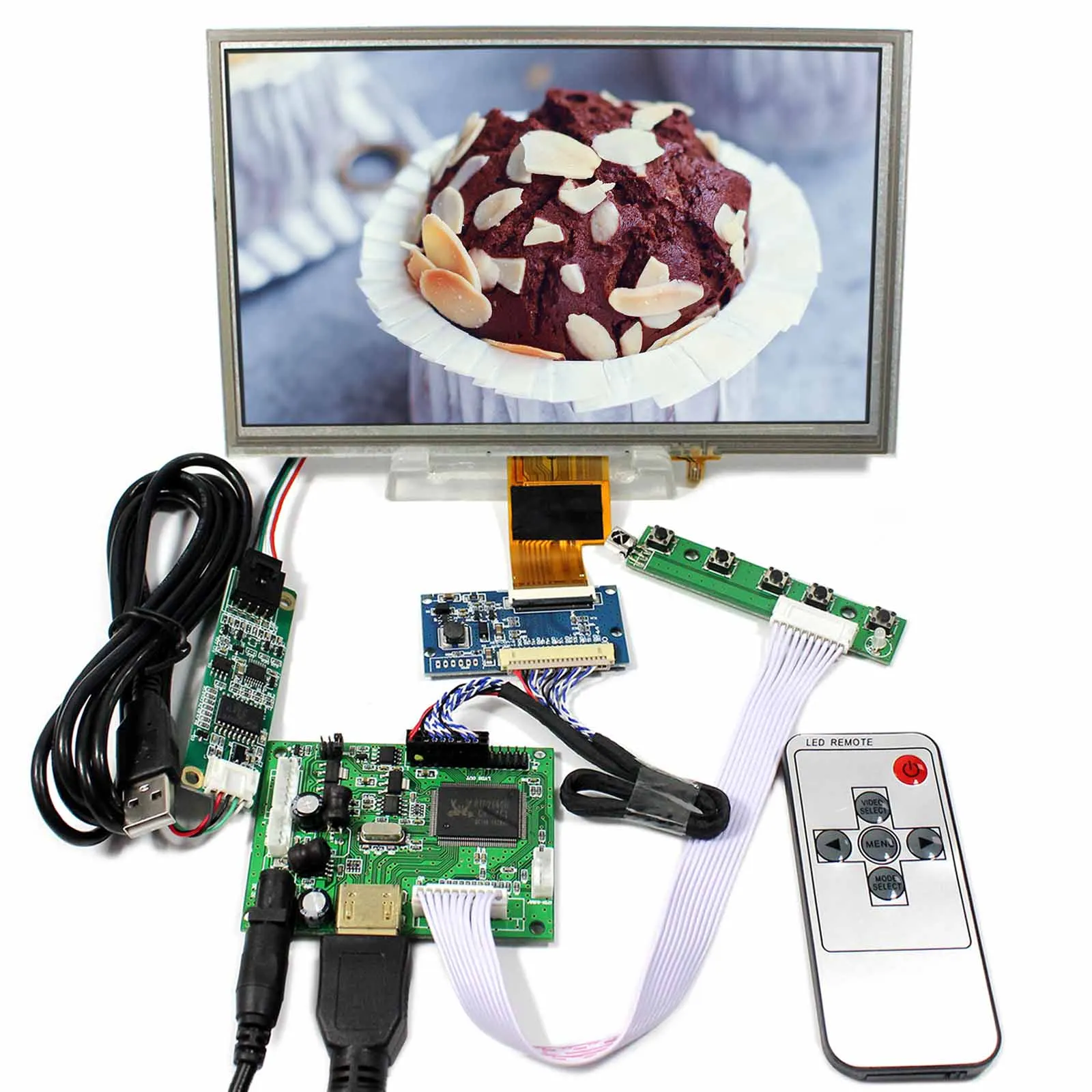1024X600 Resolution 8 inch touch screen Backlight  WLED 8inch LCD Screen ZJ080NA-08A HD MI  LCD Controller Board VS-TY2660H-V1