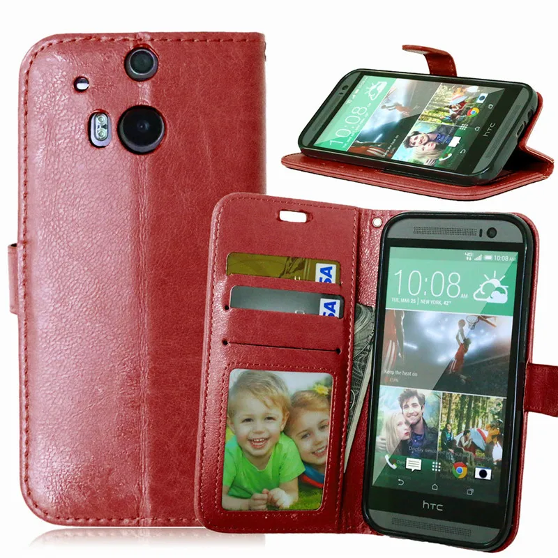 Чехол для HTC One M8 кожаный чехол бумажник с откидной крышкой Crazy Horse подставкой