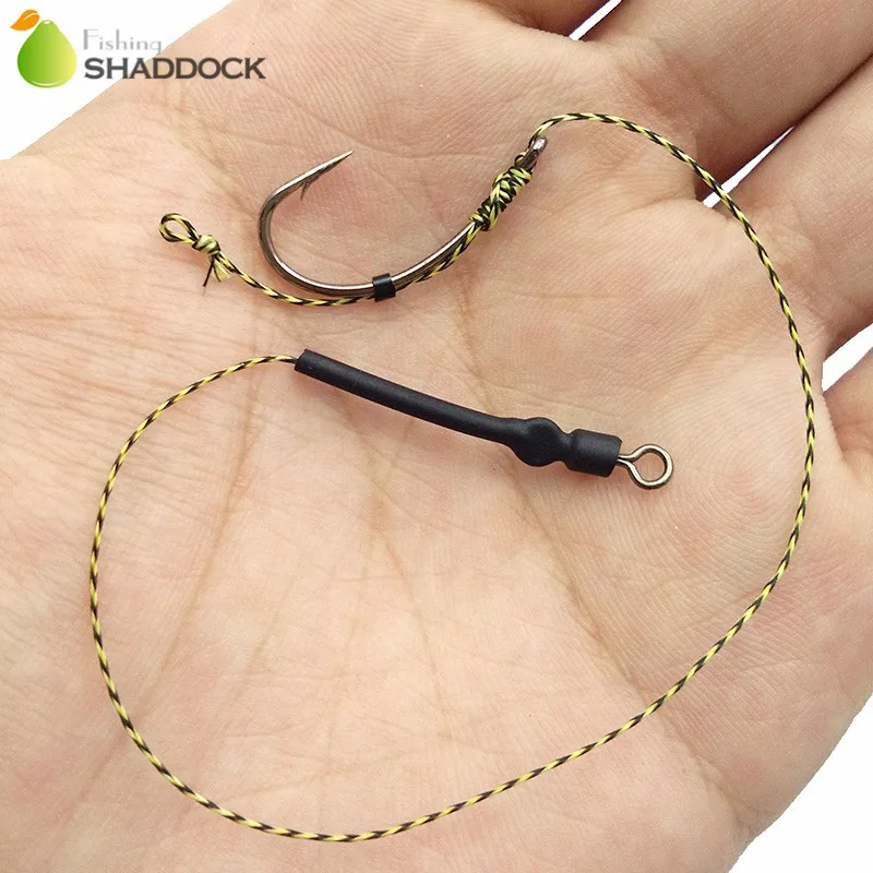 36pcs Carp Fishing Hair Rigs Green Coated Braided Thread Loop 8245 Curve Shank Hook Boilies Carp Rigs Carp Fishing Accessories