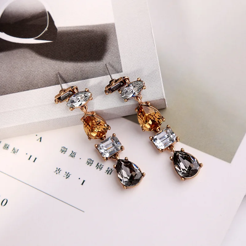 Крыло ЮК так винтажная Капля воды хрустальные серьги для женщин модные