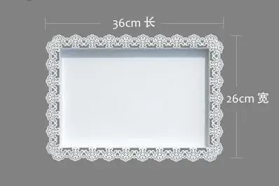 small size Европейский прямоугольник CakeTray железный металлический лоток для еды белый сервировочный Лоток Металлический домашний лоток для хранения декор свадебный торт plateSNTP010 - Цвет: small size
