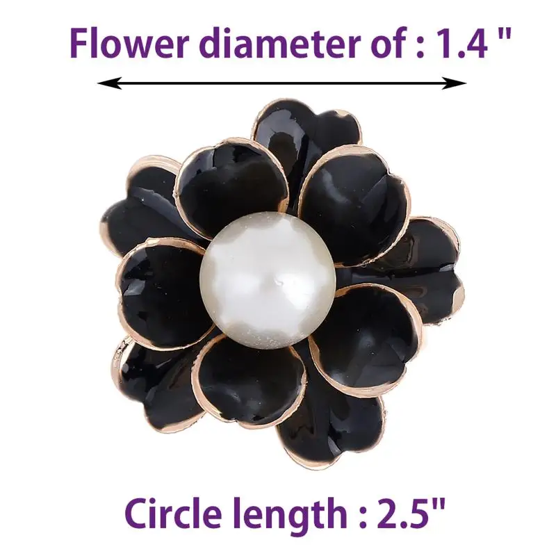 Женская брошь в форме цветка камелии PINKSEE простая с искусственным жемчугом