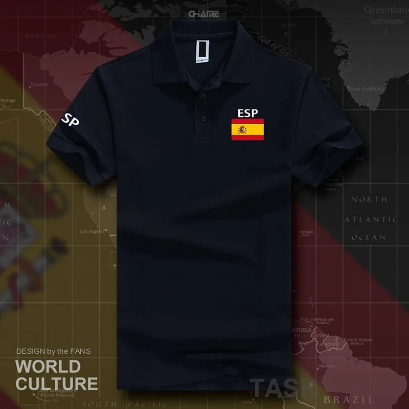 Королевство Испания Espana рубашки поло мужские с коротким рукавом белые бренды с принтом для страны хлопок nation ESP Spaniard - Цвет: polo-navy