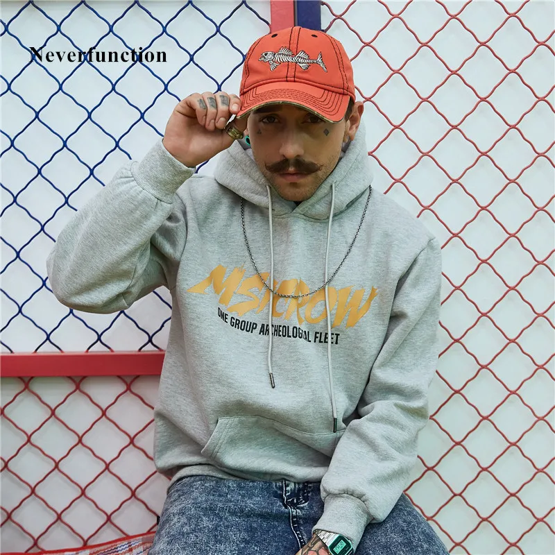 Neverfunction Новый Для мужчин осень-зима ситец Толстый Пуловер С Капюшоном Свободные