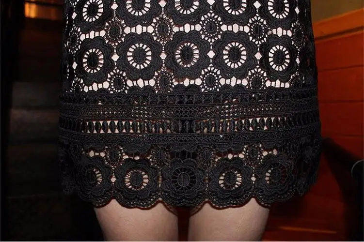 Женское платье Автопортрет с коротким рукавом кружевное цветными вставками