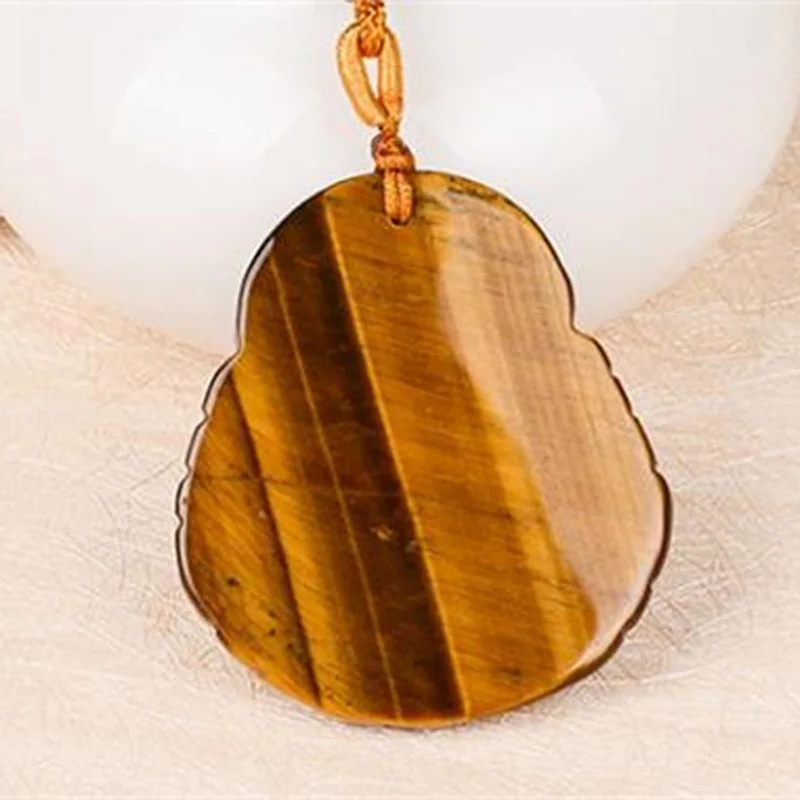 Tiger Eye Stone Pendant Drop Shipping Hand Carved Buddha Necklace With Chain Lucky Amulet Fine Jewelry For Women Men Gift
