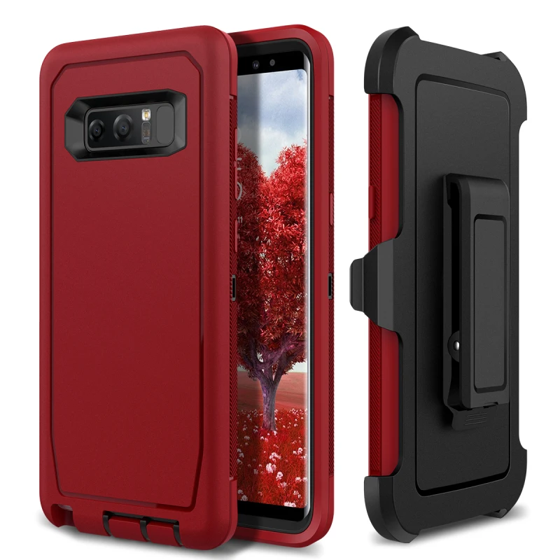 Красный Защитный противоударный чехол для samsung Galaxy S10 Lite S10plus S9 S8 plus для Note8 Note9 с кобурой и зажимом для ремня - Цвет: Красный