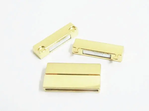 Бесплатная доставка, 50 шт., золотой цвет, плоские магнитные застежки, размер отверстия 35x4 мм, Многожильная кожаная застежка, бразильский браслет, изготовление